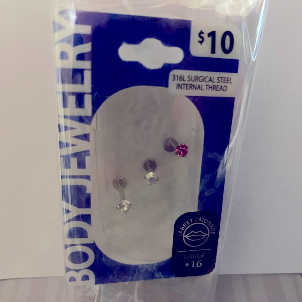 6/$20 16 gauge labret/monroe 3pack - Picture 3 of 4